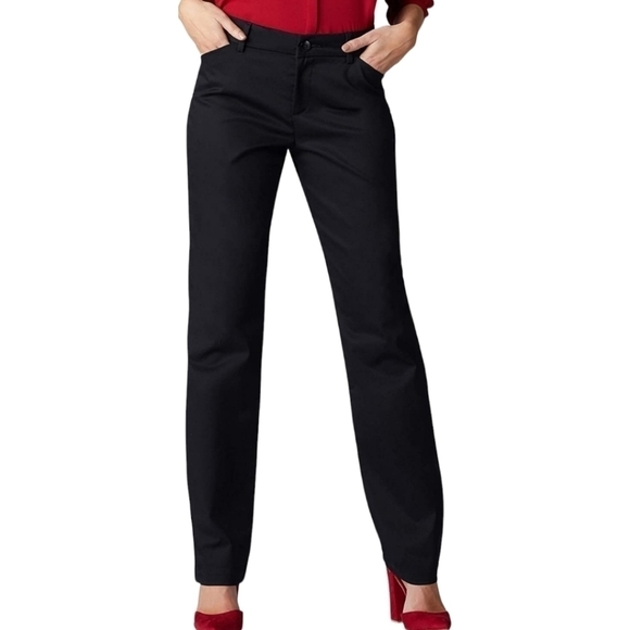 Lee Black Wrinkle‑Free Relaxed Pants Size 2 NWOT - Picture 1 of 10